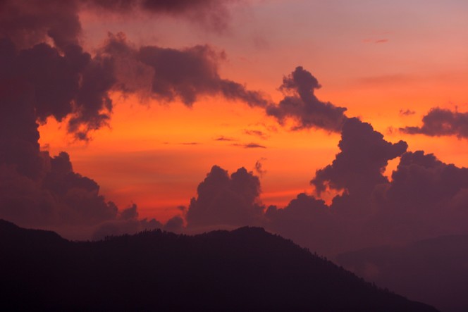 Soleil couchant à Darjeeling