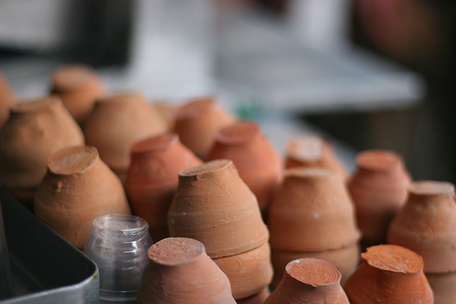 Les tasses en terre crue de Kolkata